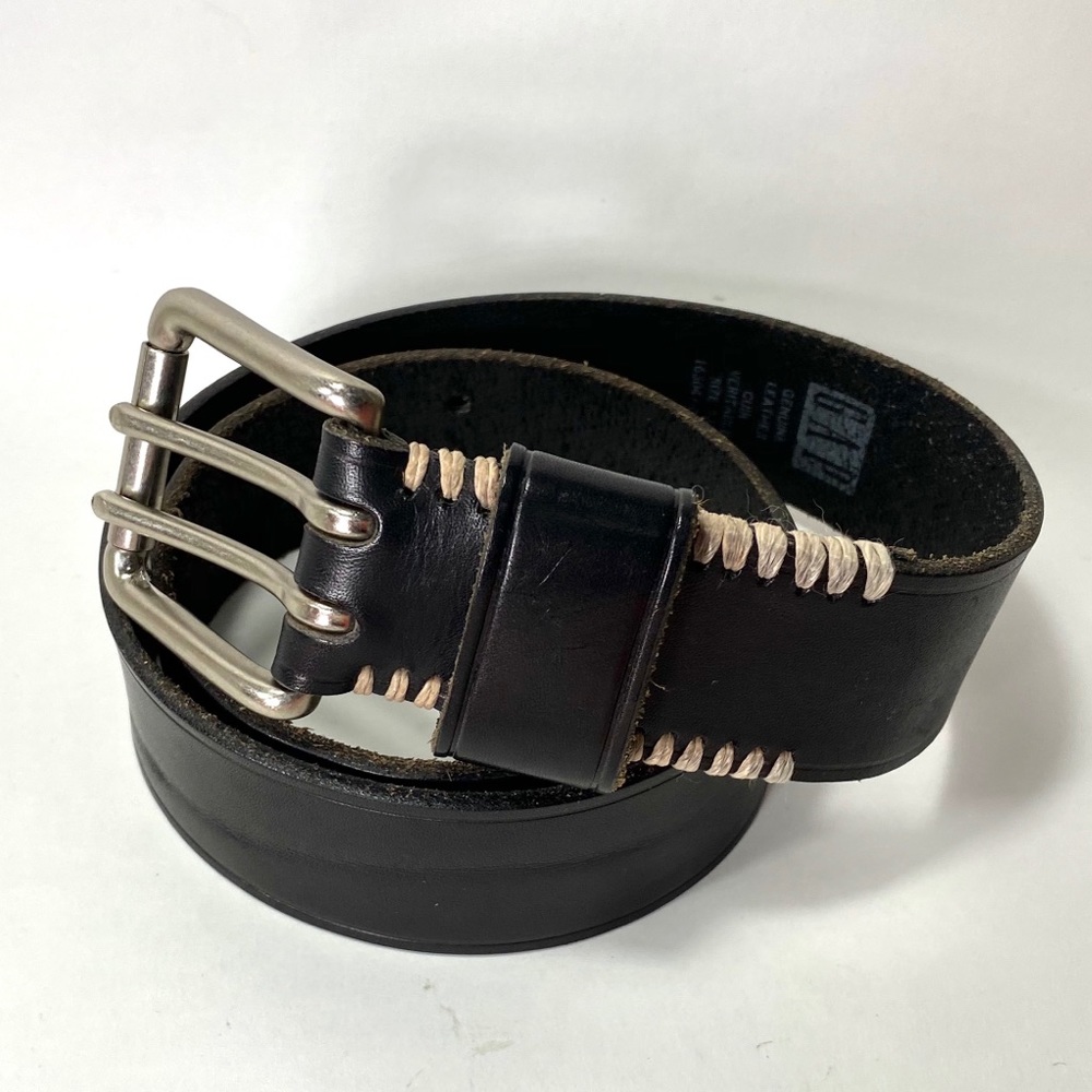 Gap Black Double Buckle Leather Belt 30